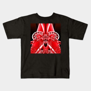 bright red and white on black Kids T-Shirt